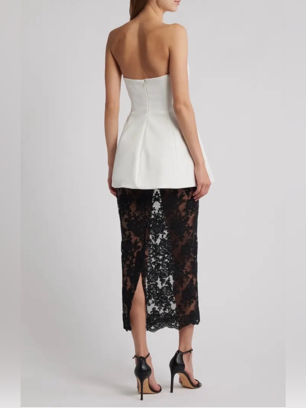 Delfi Collective Amaya Strapless Mixed Media Cocktail Dress - Picture 3 of 8